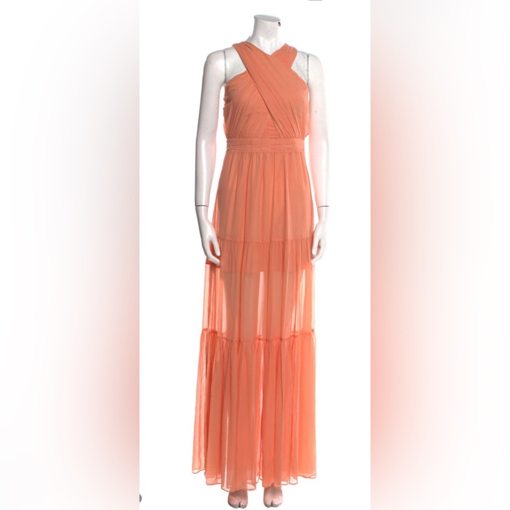 Veronica Beard Vibrant Orange Backless Dress - image 2